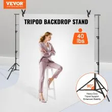 VEVOR 12 x 10 ft Heavy Duty Backdrop Stand, Height Adjustable Photography Backdrop Stand, Background Support System with 6 Clamps and A Carry Bag, for Party, Wedding, Display, Photo