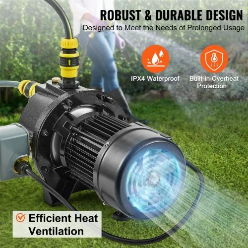 VEVOR 1HP Premium Cast Iron Shallow Well Jet Water Pump, 115 Volt