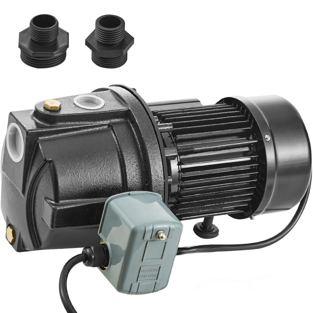 VEVOR 1HP Premium Cast Iron Shallow Well Jet Water Pump, 115 Volt, 17.6 GPM 164 FT Maximum Head Irrigation Water Pump, for Agricultural Garden Irrigation System High-Rise Water Supply Shower Booster