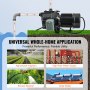 VEVOR 1HP Premium Cast Iron Shallow Well Jet Water Pump, 115 Volt, 17.6 GPM 164 FT Maximum Head Irrigation Water Pump, for Agricultural Garden Irrigation System High-Rise Water Supply Shower Booster