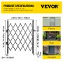 VEVOR Single Folding Security Gate, 48\" H x 37\" W Folding Door Gate, Steel Accordion Security Gate, Flexible Expanding Security Gate, 360° Rolling Barricade Gate, Scissor Gate or Door with Padlock