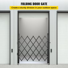 VEVOR Single Folding Security Gate, 48" H x 37" W Folding Door Gate, Steel Accordion Security Gate, Flexible Expanding Security Gate, 360° Rolling Barricade Gate, Scissor Gate or Door with Padlock