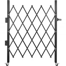 VEVOR Single Folding Security Gate, 48" H x 37" W Folding Door Gate, Steel Accordion Security Gate, Flexible Expanding Security Gate, 360° Rolling Barricade Gate, Scissor Gate or Door with Padlock