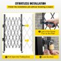 VEVOR Single Folding Security Gate, 1.5m H x 1.8m W Folding Door Gate, Steel Accordion Security Gate, Flexible Expanding Security Gate, 360° Rolling Barricade Gate, Scissor Gate/Door with Padlock