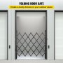 Portão de segurança dobrável único VEVOR, portão de porta dobrável de 48" H x 66" W, portão de segurança acordeão de aço, portão de segurança de expansão flexível, portão de barricada rolante de 360°, portão de tesoura ou porta com cadeado