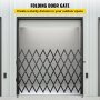 VEVOR Single Folding Security Gate, 75"W x 50"H Folding Door Gate, Steel Accordion Security Gate, Flexible Expanding Security Gate, 360° Rolling Barricade Gate, Scissor Gate or Door with Padlock