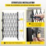 VEVOR Single Folding Security Gate, 1.27m W x 1.9m H Folding Door Gate, Steel Accordion Security Gate, Flexible Expanding Security Gate, 360° Rolling Barricade Gate, Scissor Gate or Door with Padlock