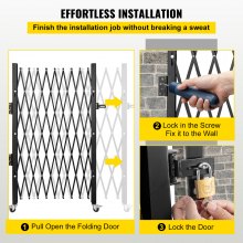 VEVOR Single Folding Security Gate Folding Door Gate 75"W x 48"H Scissor Gate