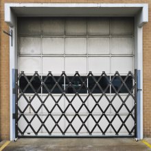 Portão de segurança dobrável único VEVOR, portão de porta dobrável de 48" H x 71" W, portão de segurança de acordeão de aço, portão de segurança de expansão flexível, portão de barricada rolante de 360°, portão de tesoura ou porta com cadeado