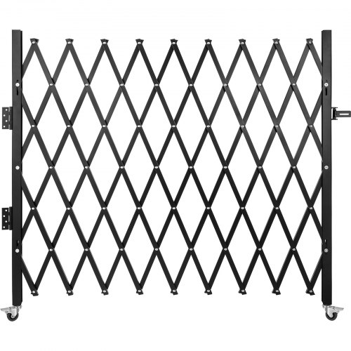 VEVOR Single Folding Security Gate, 7.1'H x 7.9' W（85 x 95 inch） Folding Door Gate, Steel Accordion Security Gate, Flexible Expanding Security Gate, 360° Rolling Barricade Gate, Scissor Gate/Door w/ Padlock
