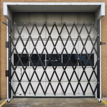 VEVOR jednoduchá skládací bezpečnostní brána, 6-1/2' V x 7-1/2' W skládací dveřní brána, ocelová harmoniková bezpečnostní brána, flexibilní rozkládací bezpečnostní brána, 360° rolovací barikádová brána, nůžková brána/dveře s visacím zámkem