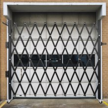 VEVOR Single Folding Security Gate, 7.1'H x 7.9' W（85 x 95 inch） Folding Door Gate, Steel Accordion Security Gate, Flexible Expanding Security Gate, 360° Rolling Barricade Gate, Scissor Gate/Door w/ Padlock