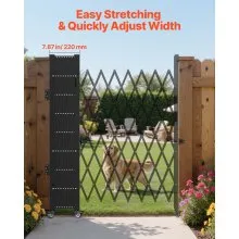 VEVOR Single Folding Security Gate, 7.1'H x 7.9' W （85 x 95 inch）Folding Door Gate, Steel Accordion Security Gate, Flexible Expanding Security Gate, 360° Rolling Barricade Gate, Scissor Gate/Door with Padlock