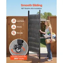 VEVOR Single Folding Security Gate, 7.1'H x 7.9' W （85 x 95 inch）Folding Door Gate, Steel Accordion Security Gate, Flexible Expanding Security Gate, 360° Rolling Barricade Gate, Scissor Gate/Door with Padlock