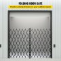 VEVOR Double Folding Security Gate, 5.1' H x 10.2' W Folding Door Gate, Steel Accordion Security Gate, Flexible Expanding Security Gate, 360° Rolling Barricade Gate, Scissor Gate or Door with Padlock