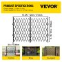 VEVOR Double Folding Security Gate, 5.1' H x 10.2' W Folding Door Gate, Steel Accordion Security Gate, Flexible Expanding Security Gate, 360° Rolling Barricade Gate, Scissor Gate or Door with Keys