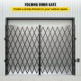 VEVOR dvojitá skládací bezpečnostní brána, 6-1/2' V x 12' W skládací dveřní brána, ocelová harmoniková bezpečnostní brána, flexibilní rozkládací bezpečnostní brána, 360° rolovací barikádová brána, nůžková brána nebo dveře s klíči