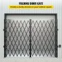 VEVOR Double Folding Security Gate, 198 cm H x 366 cm W Folding Door Gate, Steel Accordion Security Gate, Flexible Expanding Security Gate, 360° Rolling Barricade Gate, Scissor Gate or Door with Keys