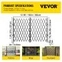 VEVOR Double Folding Security Gate, 382 × 214 cm(W × H) W Folding Door Gate, Steel Accordion Security Gate, Flexible Expanding Security Gate, 360° Rolling Barricade Gate, Scissor Gate or Door with Keys