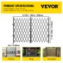 VEVOR Double Folding Security Gate, 7.1' H x 12.5' W Folding Door Gate, Steel Accordion Security Gate, Flexible Expanding Security Gate, 360° Rolling Barricade Gate, Scissor Gate or Door with Keys