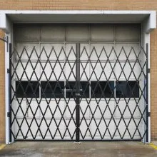 VEVOR Double Folding Security Gate, 6-1/2' H x 12' W Folding Door Gate, Steel Accordion Security Gate, Flexible Expanding Security Gate, 360° Rolling Barricade Gate, Scissor Gate or Door with Keys
