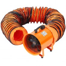 VEVOR Portable Ventilator, 10 inch Heavy Duty Cylinder Fan with 33ft Duct Hose, 350W Strong Shop Exhaust Blower 1948CFM, Industrial Utility Blower for Sucking Dust, Smoke, Smoke Home/Workplace