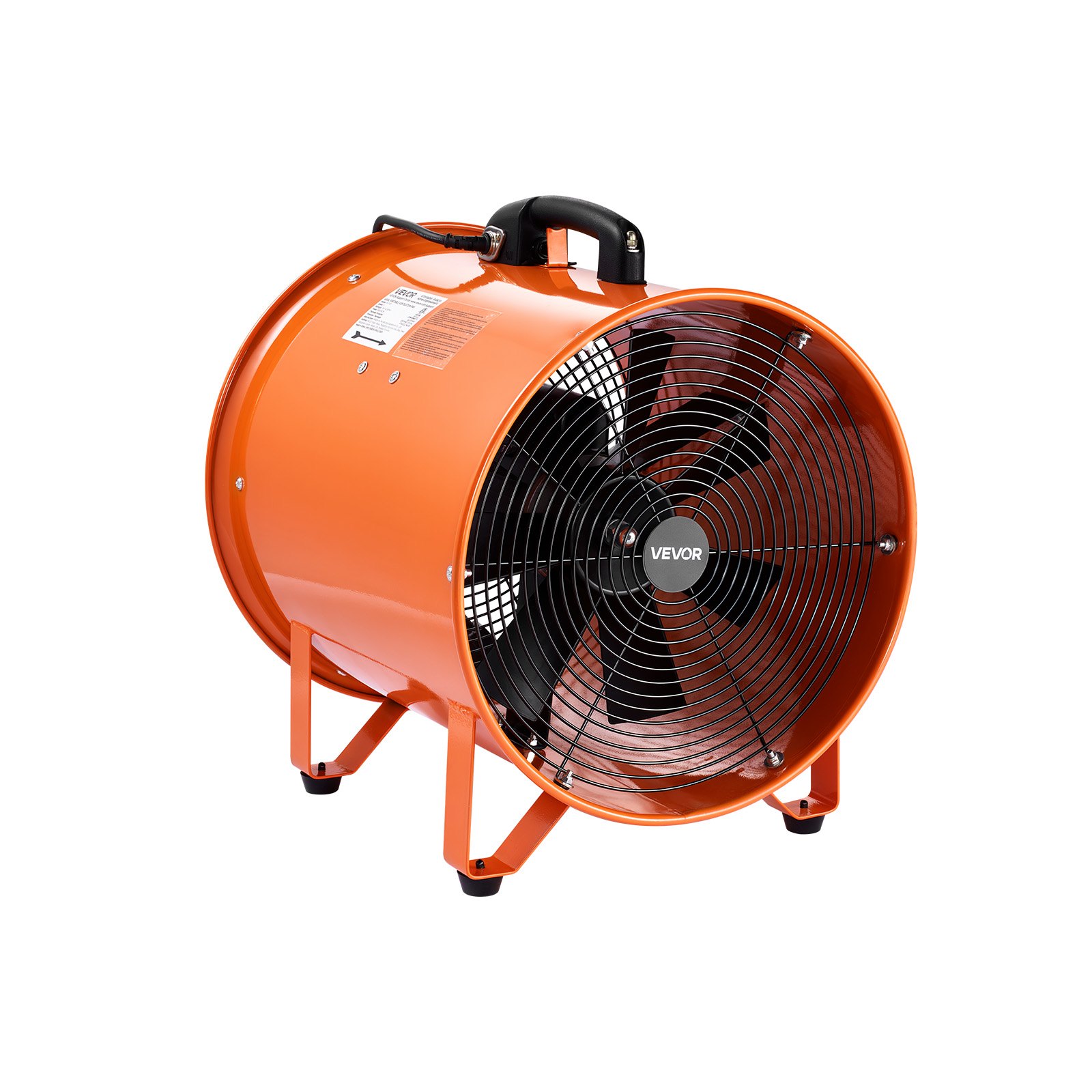 VEVOR Portable Ventilator, 406.4mm Heavy Duty Cylinder Fan with 10m Duct Hose, 900W Strong Shop Exhaust Blower 5175CFM, Industrial Utility Blower for Sucking Dust, Smoke, Smoke Home/Workplace
