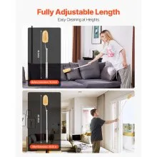 VEVOR Duster Refills, Heavy Duty Dusters for Cleaning, 3 ft Extendable Handle with 10 Refills, Reusable Non-Woven Fabric 360° Cleaning Kit for Dusting Furniture, Blinds, Ceiling Fans, Walls, Corners