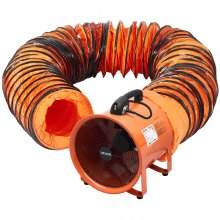 VEVOR Portable Ventilator, 16 inch Heavy Duty Cylinder Fan with 16.4ft Duct Hose, 1350W Strong Shop Exhaust Blower 5175CFM, Industrial Utility Blower for Sucking Dust, Smoke, Smoke Home/Workplace