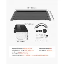 5.5 ft Retractable Tonneau Cover Hard Tonneau Cover for Ford F150