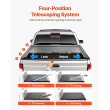 VEVOR 5.7 ft Retractable Tonneau Cover Hard Tonneau Cover for Dodge Ram1500