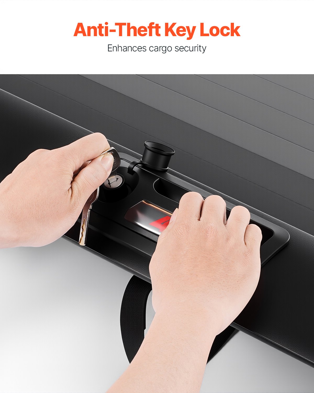 VEVOR Retractable Tonneau Cover, 5.7 ft Hard Retractable Tonneau Cover with Built-in Drainage Pipe for 2021-2024 Dodge Ram 1500 Crew Cab , Customized Hard Tonneau Cover with Double-Lock & T-Slot