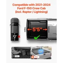 5.5 ft Retractable Tonneau Cover Hard Tonneau Cover for Ford F150