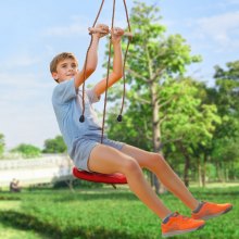 Kit de tyrolienne VEVOR pour enfants et adultes, kits de tyrolienne de 65 pieds jusqu'à 500 lb, tyrolienne d'installation rapide pour l'extérieur dans l'arrière-cour, divertissement pour aire de jeux avec tyrolienne, harnais de sécurité en nylon, siège et guidon