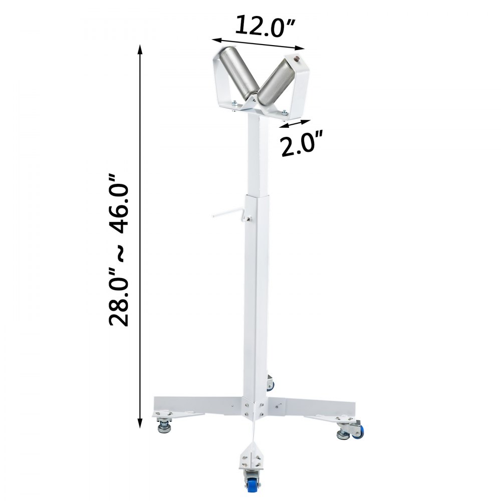 Pipe Roller Tools Stand Hsv-18 Adjustable V-shaped With Two 6inch Rollers White