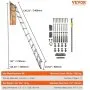 VEVOR Attic Ladder Telescoping, 350-pound Capacity, 39.37" x 23.6", Multi-Purpose Aluminium Extension, Lightweight and Portable, Fits 9.8'-10.5' Ceiling Heights, Convenient Access to Your Attic Standa
