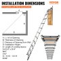 VEVOR Attic Ladder Telescoping, 350-pound Capacity, 39.37" x 23.6", Multi-Purpose Aluminium Extension, Lightweight and Portable, Fits 9.8'-10.5' Ceiling Heights, Convenient Access to Your Attic Standa