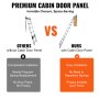 VEVOR attic ladder comparison showing features with and without a cabin door panel for easy installation.