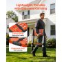 VEVOR Telescoping Ladder, 263 cm Extension Ladder One-Button Retraction, Heavy-Duty 150 kg Capacity, for Home Repairs, Painting, Window Cleaning and RV, Aluminum, Anti-Slip Steps, Orange & Black