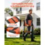 VEVOR Telescoping Ladder, 322 cm Extension Ladder One-Button Retraction, Heavy-Duty 150 kg Capacity, for Home Repairs, Painting, Window Cleaning and RV, Aluminum, Anti-Slip Steps, Orange & Black