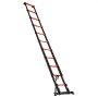 VEVOR Telescoping Ladder, 322 cm Extension Ladder One-Button Retraction, Heavy-Duty 150 kg Capacity, for Home Repairs, Painting, Window Cleaning and RV, Aluminum, Anti-Slip Steps, Orange & Black