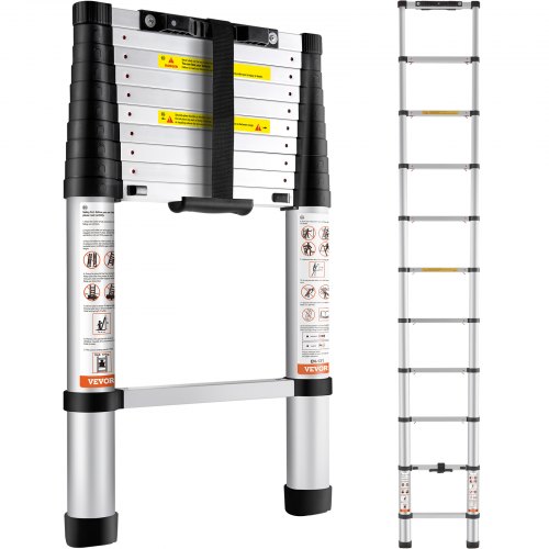 VEVOR Telescoping Ladder Aluminum Extension Step 10.5 ft Multi-purpose Portable