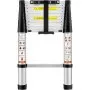 VEVOR Telescoping Ladder, 10.5 FT Aluminum One-button Retraction Collapsible Extension Ladder, 375 LBS Capacity with Non-slip Feet, Portable Multi-purpose Compact Ladder for Home, RV, Loft, ANSI Liste