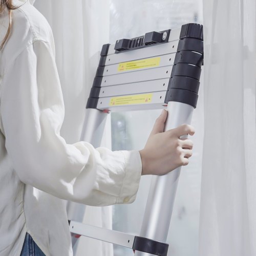 VEVOR Telescopische ladder met A-frame, compacte aluminium uittrekbare