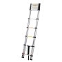 VEVOR 3.8m Telescoping Ladder, Aluminum Lightweight Multi-Purpose Collapsible Extension, One-Touch Retraction Ladder, Heavy Duty 150kg Max Capacity with Non-Slip Feet, for Home, Outdoor Work, Loft