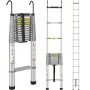 VEVOR Telescoping Ladder, 18.5 FT Aluminum Mutil-button Retraction Collapsible Extension Ladder, 400 LBS Capacity with Non-slip Feet, Portable Multi-purpose Compact Ladder for Home, RV, Loft, ANSI Liste