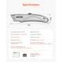VEVOR Utility Knife, 2-Pack Retractable Box Cutter, with Aluminum Alloy Case, SK5 Blades and Handle, 3-Position Blade, 5 Blades, Heavy Duty Box Cutter for Leather, Card Board, Rubber Cables, Silver