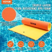 VEVOR Lily Pad Floating Mat, Large 9x6 FT Floating Water Pad, 3-Layer Floating Dock for Adults Kids, 1.3" Thick Tear-Resistant XPE Foam Raft, Floating Island for Lake, Pool, Ocean, Beach, and Boating