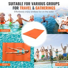 VEVOR Lily Pad Floating Mat, Large 9x6 FT Floating Water Pad, 3-Layer Floating Dock for Adults Kids, 1.3" Thick Tear-Resistant XPE Foam Raft, Floating Island for Lake, Pool, Ocean, Beach, and Boating