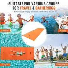 VEVOR Lily Pad Floating Mat, Large 18x6 FT Floating Water Pad, 3-Layer Floating Dock for Adults Kids, 1.3" Thick Tear-Resistant XPE Foam Raft, Floating Island for Lake, Pool, Ocean, Beach, and Boating